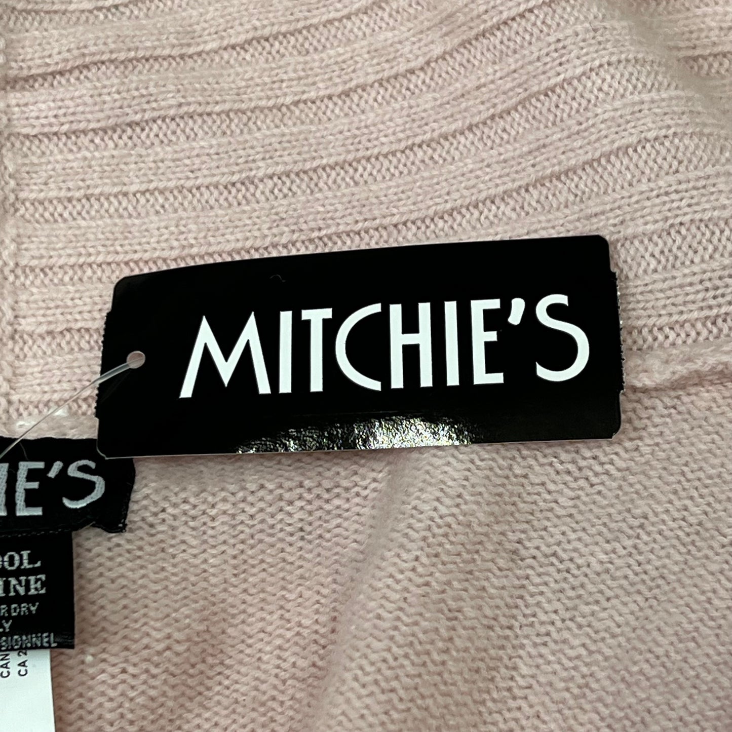 MITCHIES Long Sleeve Knitted Wrap Fox fur Ruffle Wmns SZ S Pink New Other WRIM84