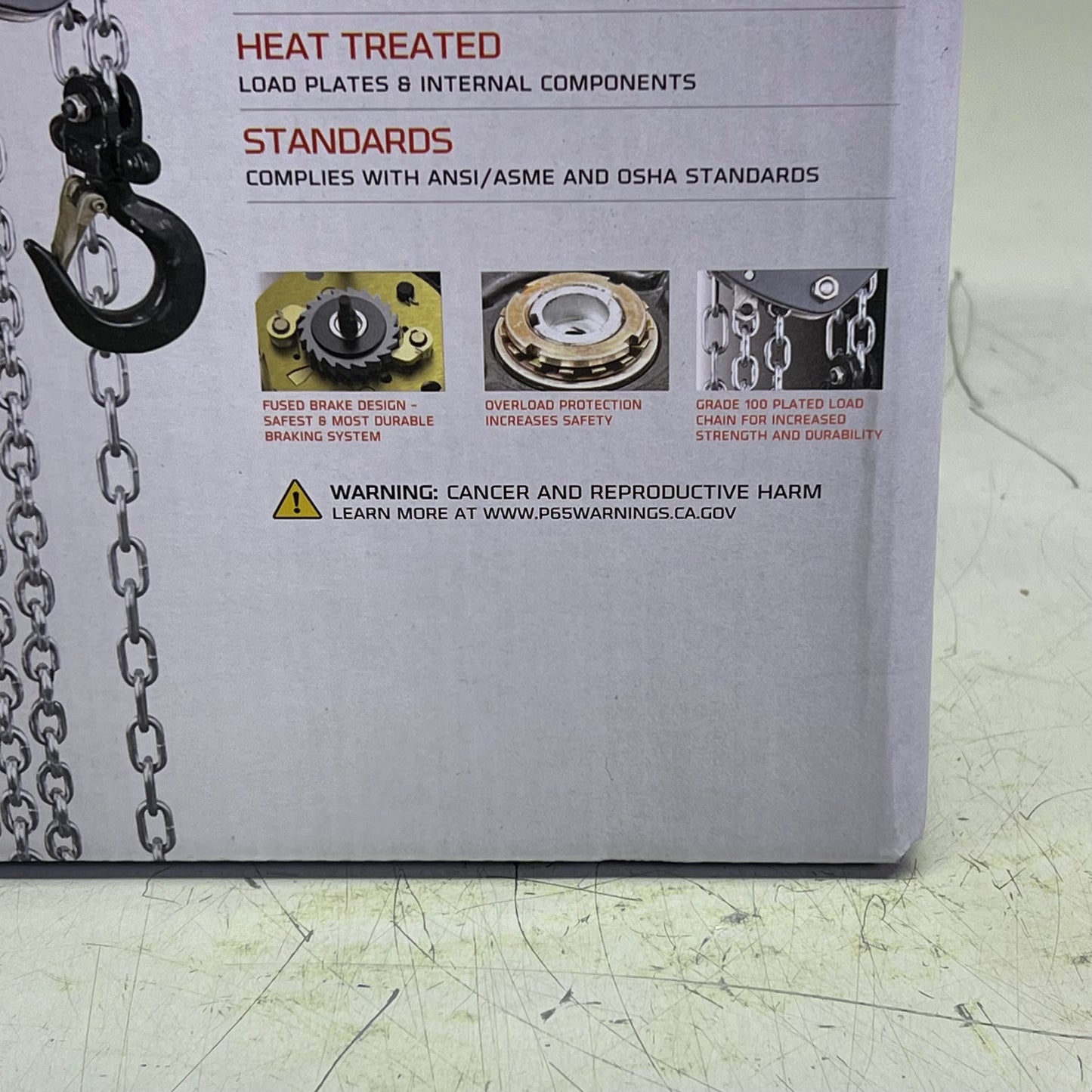 JET Chain Hand Hoist W/ Overload Protection 10ft - 1/2 Ton Chrome/Gray 100-50-10