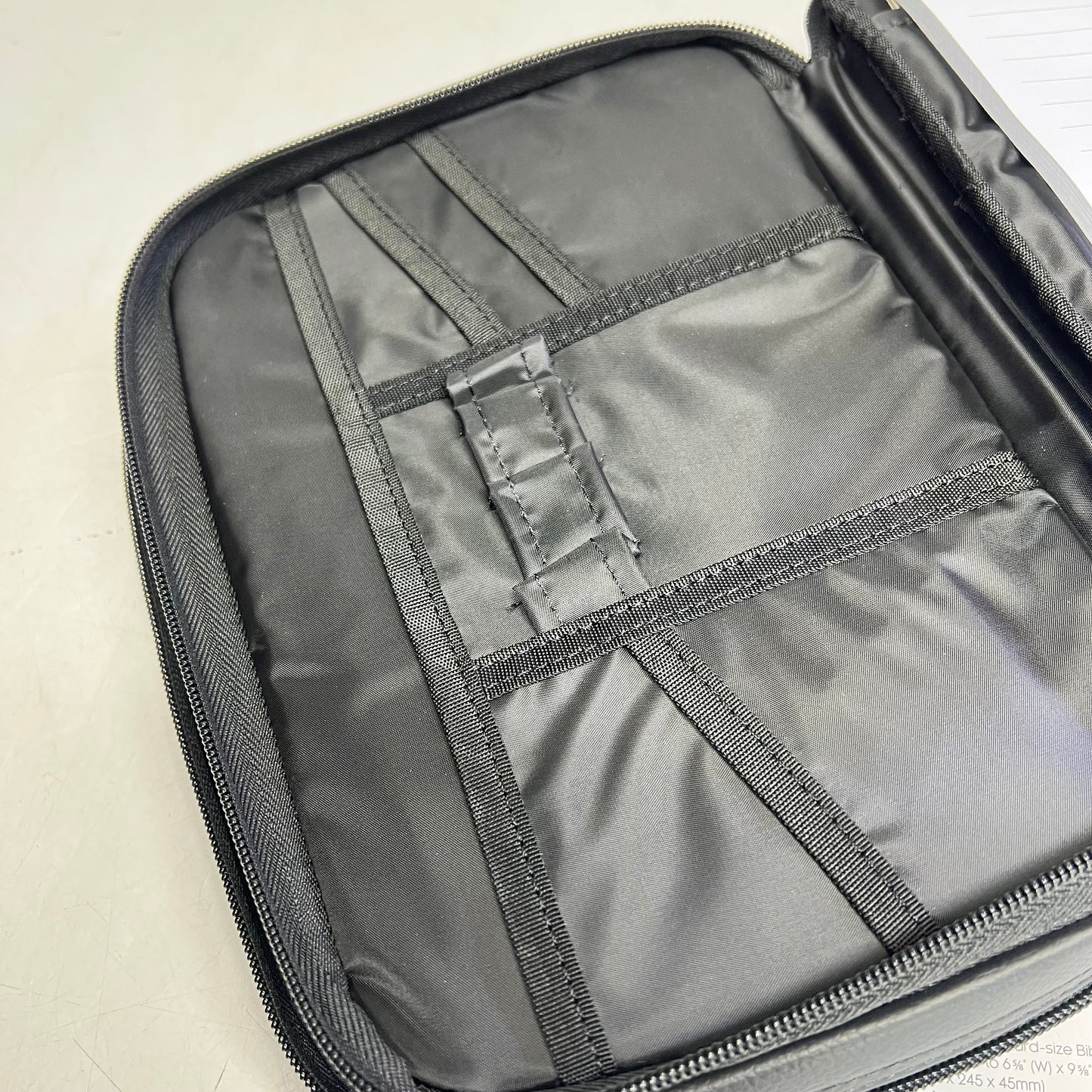 CHRISTIAN ART GIFTS Two-fold Faux Leather Organizer Bible Cover 6"x9" Black