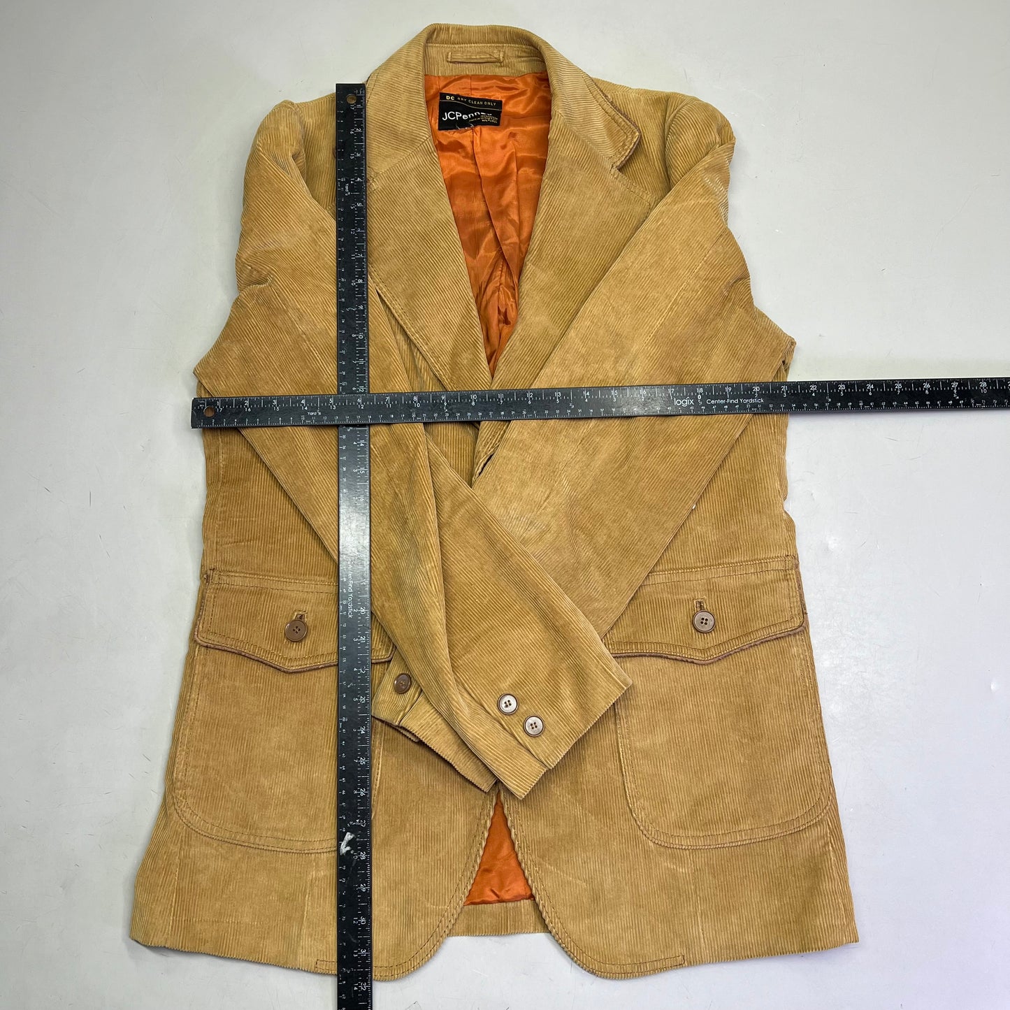 JC PENNYS Vintage 80's Style Corduroy Blazer Men's Sz 42L Dark Khaki (Pre-Owned)