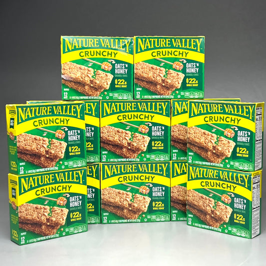NATURE VALLEY (12 BOXES) Oats and Honey Granola Bars 6-2pk Bars per Box BB 10/24