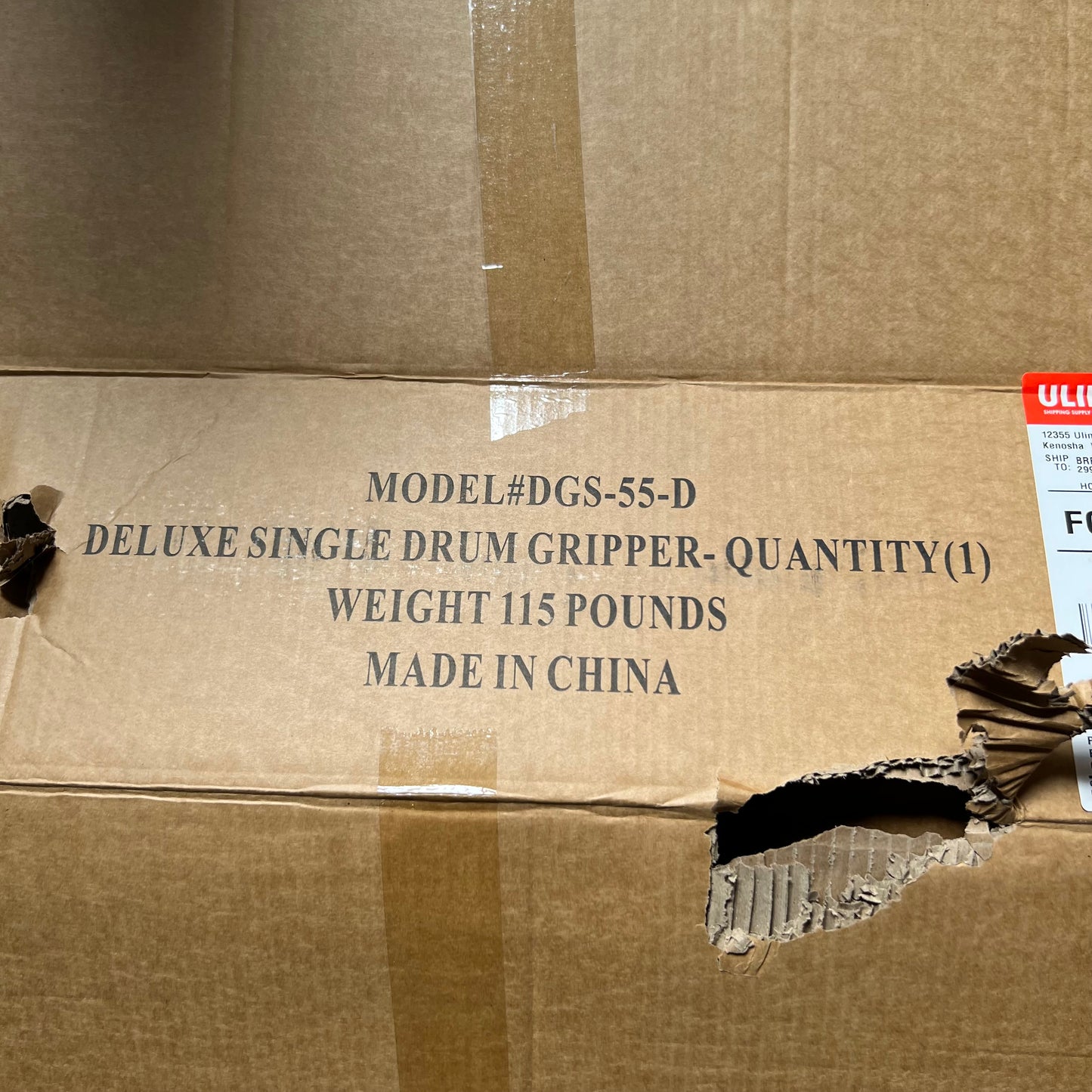 ULINE Single Drum Grabber Attachment for Forklift 55 Gal./1500 Lbs Capacity H-1843