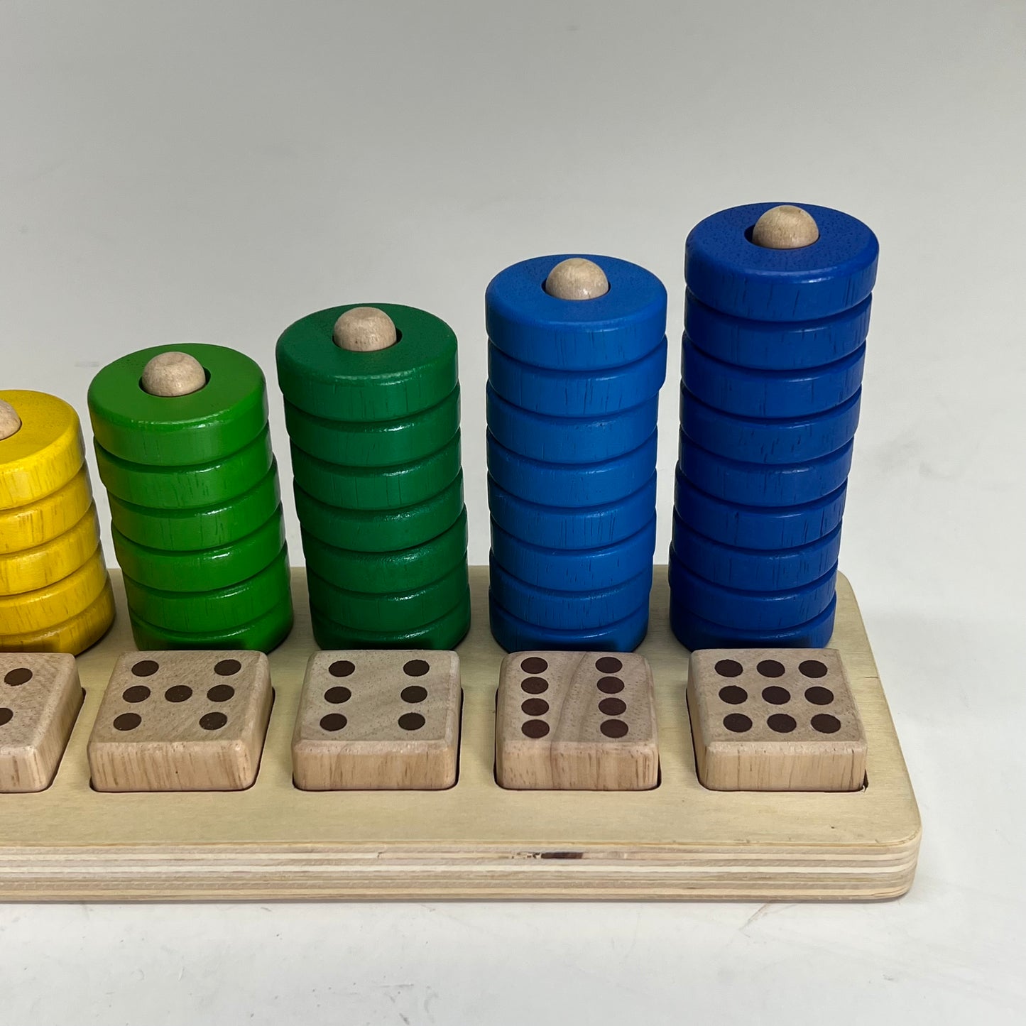 KAPLAN Natural Stack & Sort Wooden Board Colorful Counting Rainbow 33141