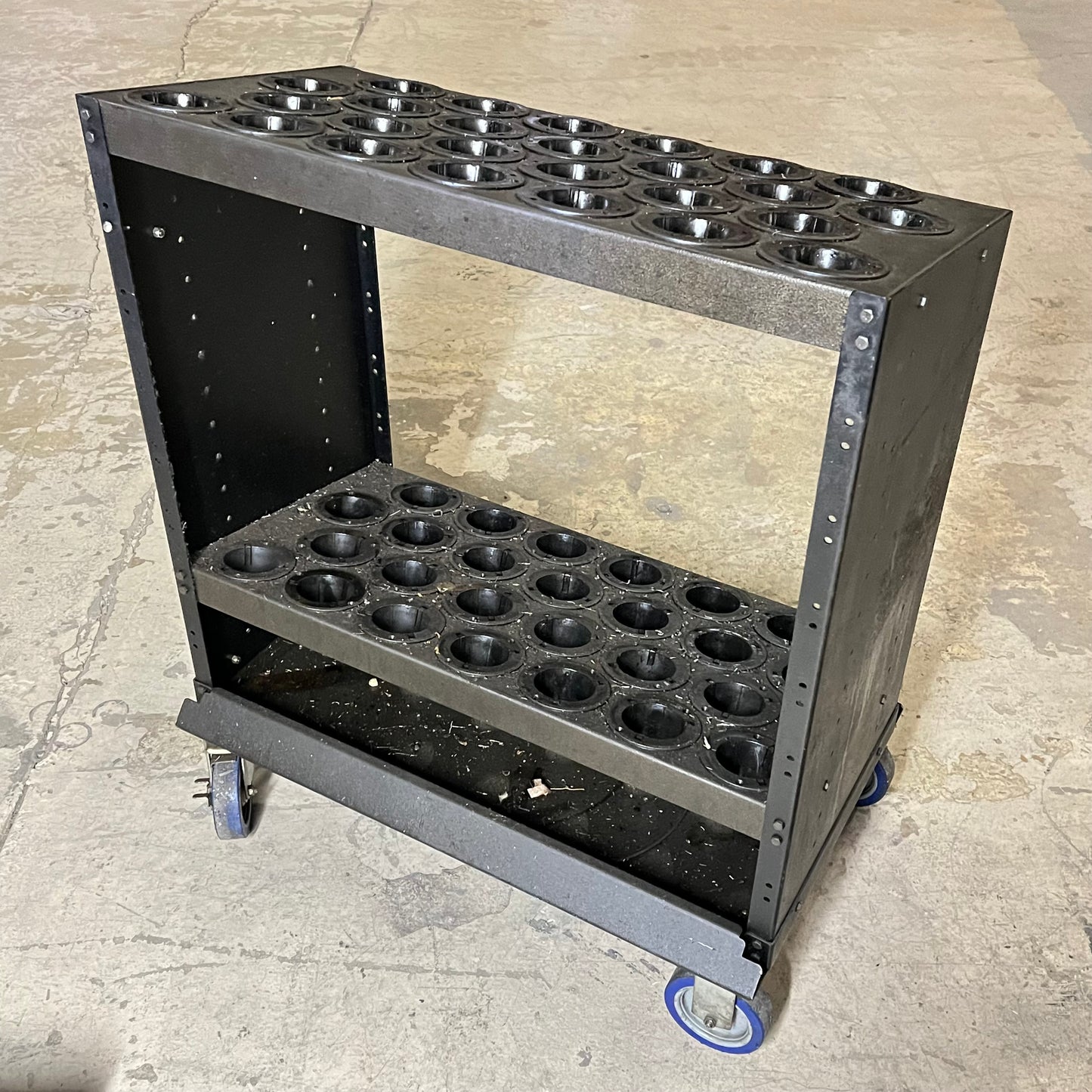 SUPER SCOOT HUOT 12 Gauge Steel Tool Holder Cart 48 Tool Slots (Used)