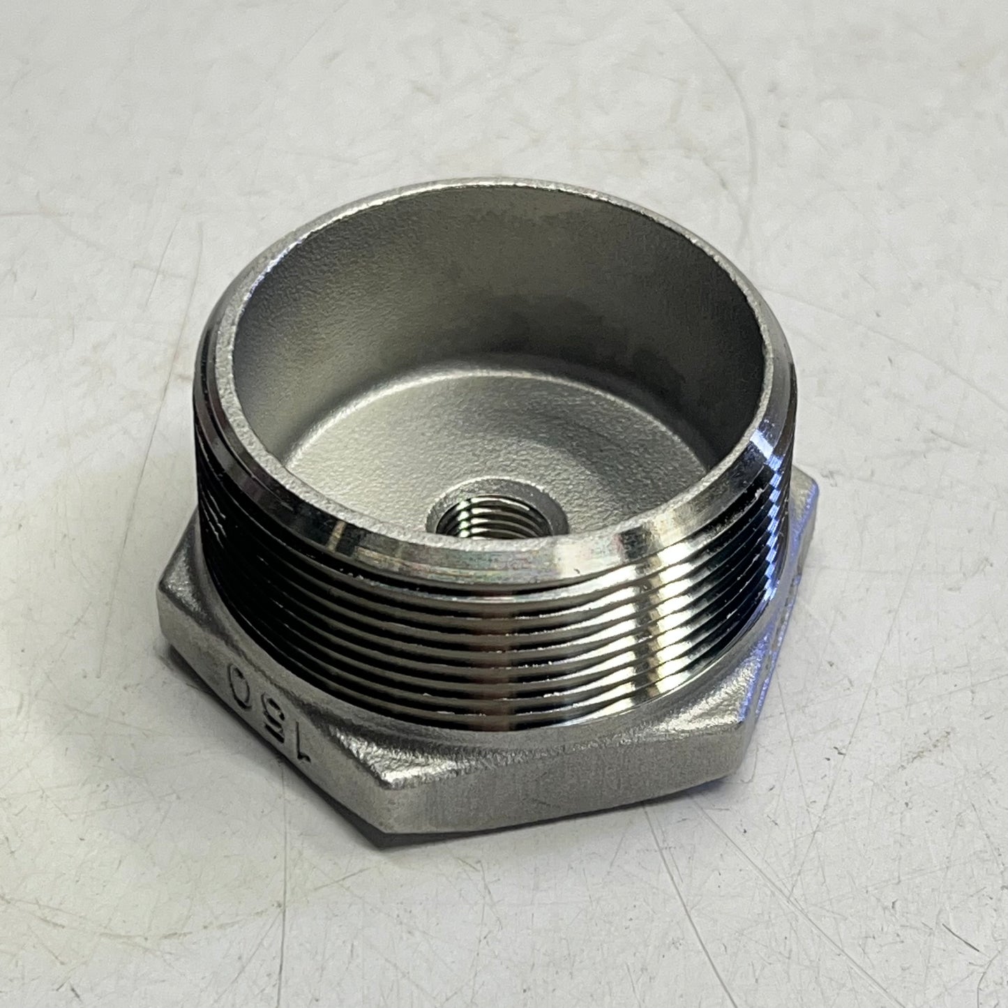 SERVICE METAL SS Hexagon Bushing NPT Connection 2"x1/4" Silver SSS6HB02.0X.250