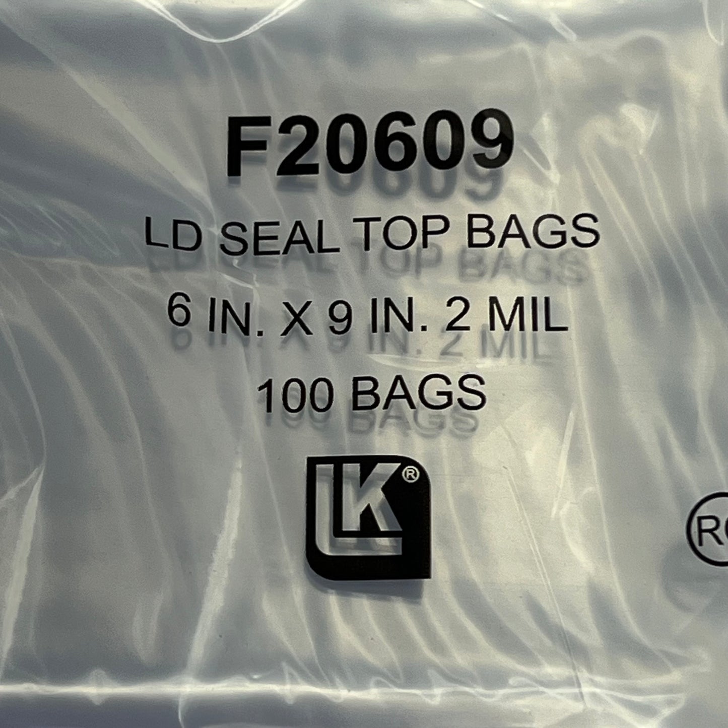 ELKAY PLASTICS (1000) LD Poly Seal-Top Bags 6 In. X 9in. F20609