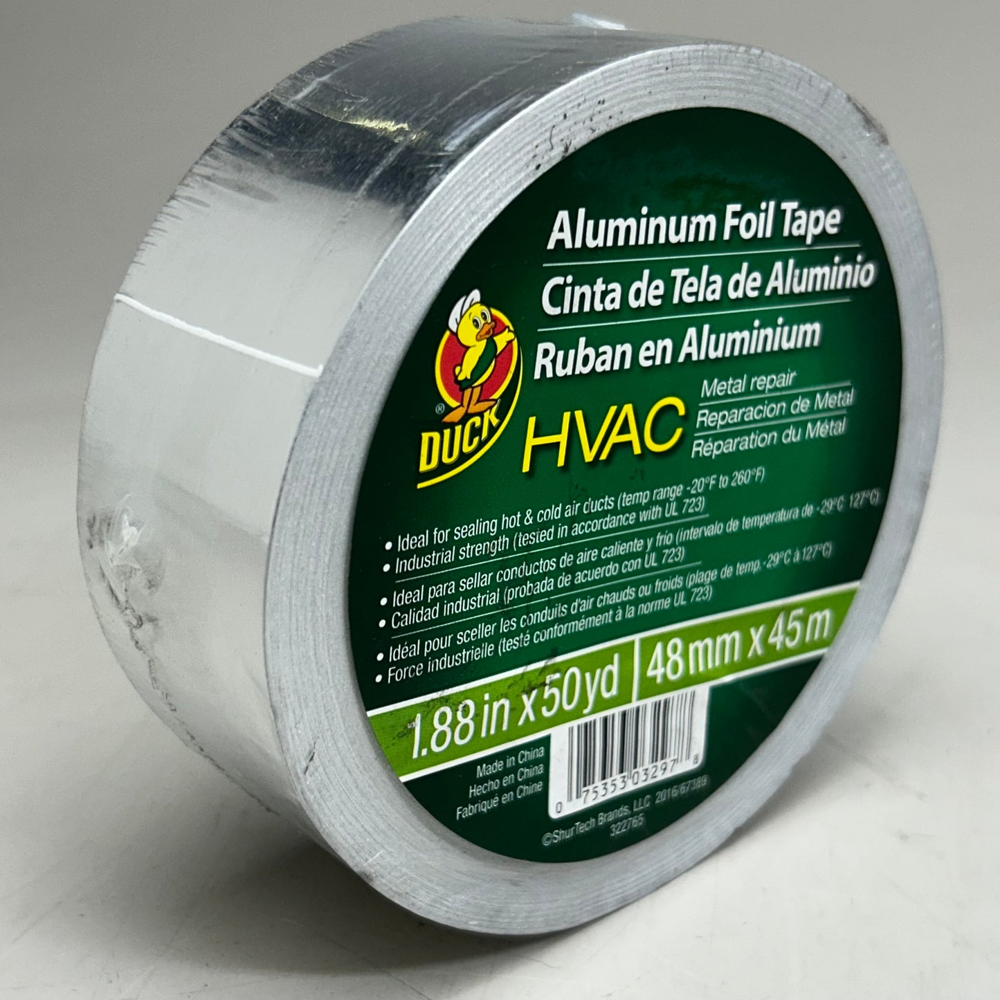 DUCK (3 PACK) Aluminum Foil Tape For Metal Repair 1.88"x50YRDS Silver (New Other- Slightly Distressed Packaging)