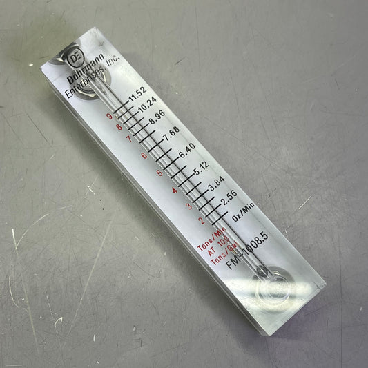 DOHRMANN ENTERPRISES INC. Flowmeter For 1/4"IDx3/8"ID Hose 6.5" Clear FM-1008.5