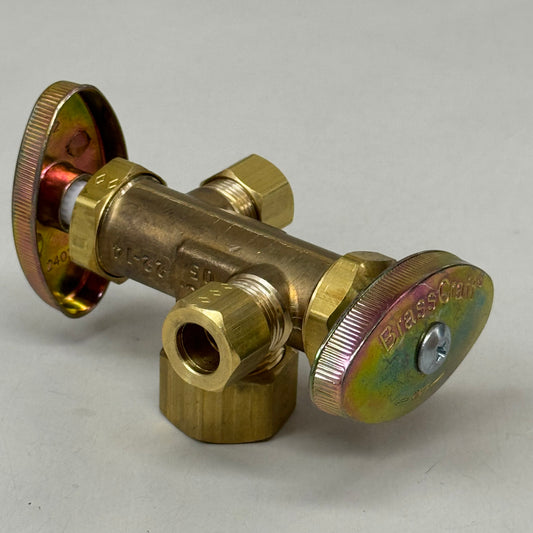 BRASSCRAFT  Dual Shut Off Outlet Stop 1/2" NOm CMP In X 3/8" OD COMP CR1901DVXR