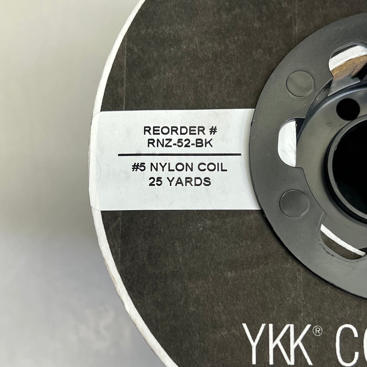 Wawak Ykk Continuous Cut to Size Zipper Roll #5 Nylon Coil 25 Yds Black Rnz-52