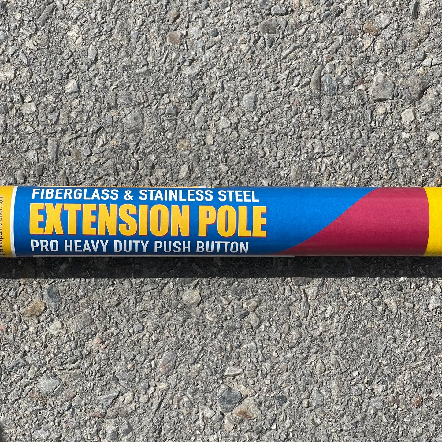PREMIER Fiberglass Extension Pole, Pro Heavy Duty Push Button 8‘-16’ Yellow