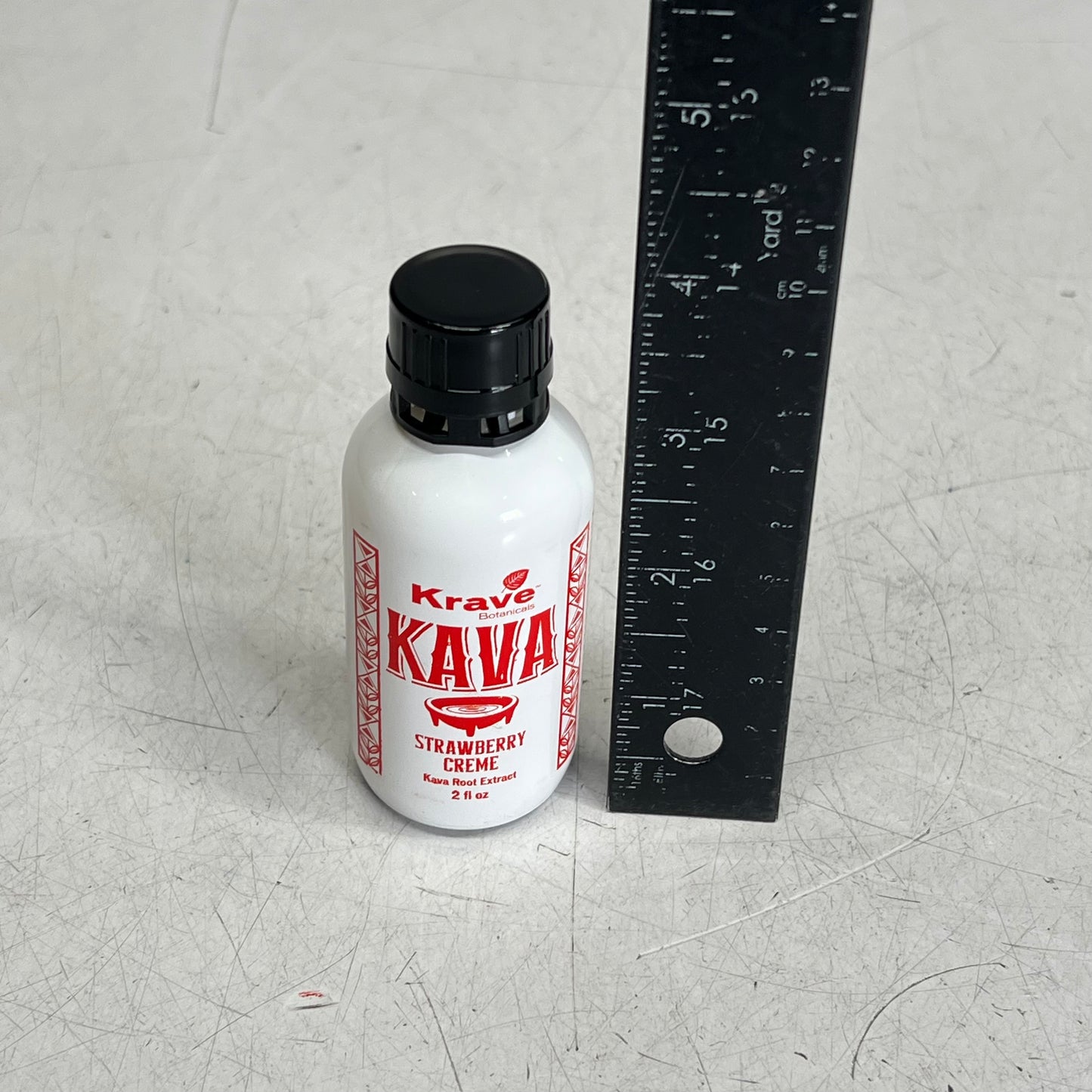 KRAVE (6 PACK) Kava Root Extract Glass Bottle Shots Strawberry Crème 2 Fl Oz