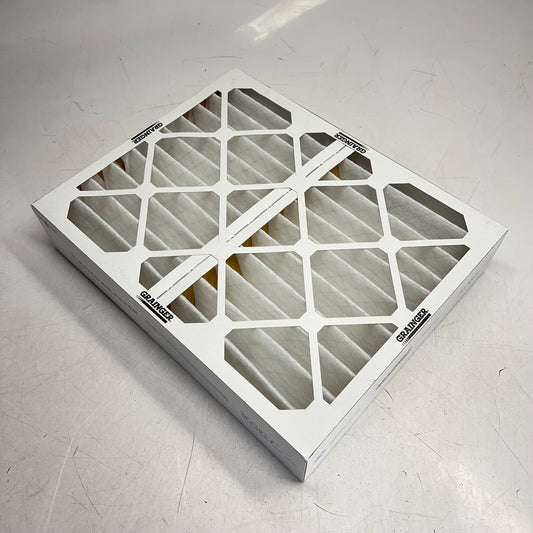 ZA@ GRAINGER  (6 PACK) Merv 7 Pleat Captures 75-80% of Partials 16X20X4 White 5W516