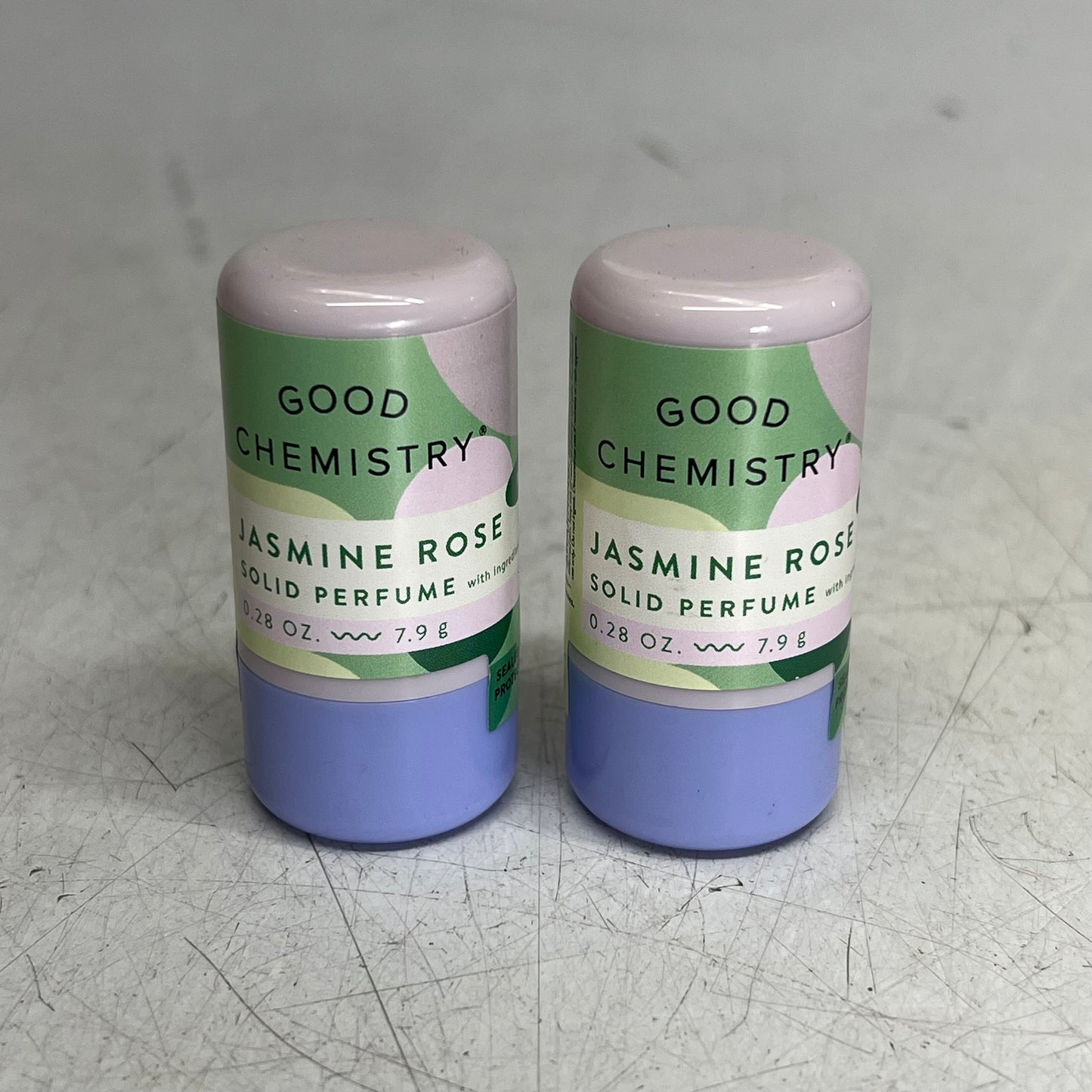 GOOD CHEMISTRY (2 PACK) Jasmine Rose Solid Perfume Peony, Rose & Musk 0.28oz