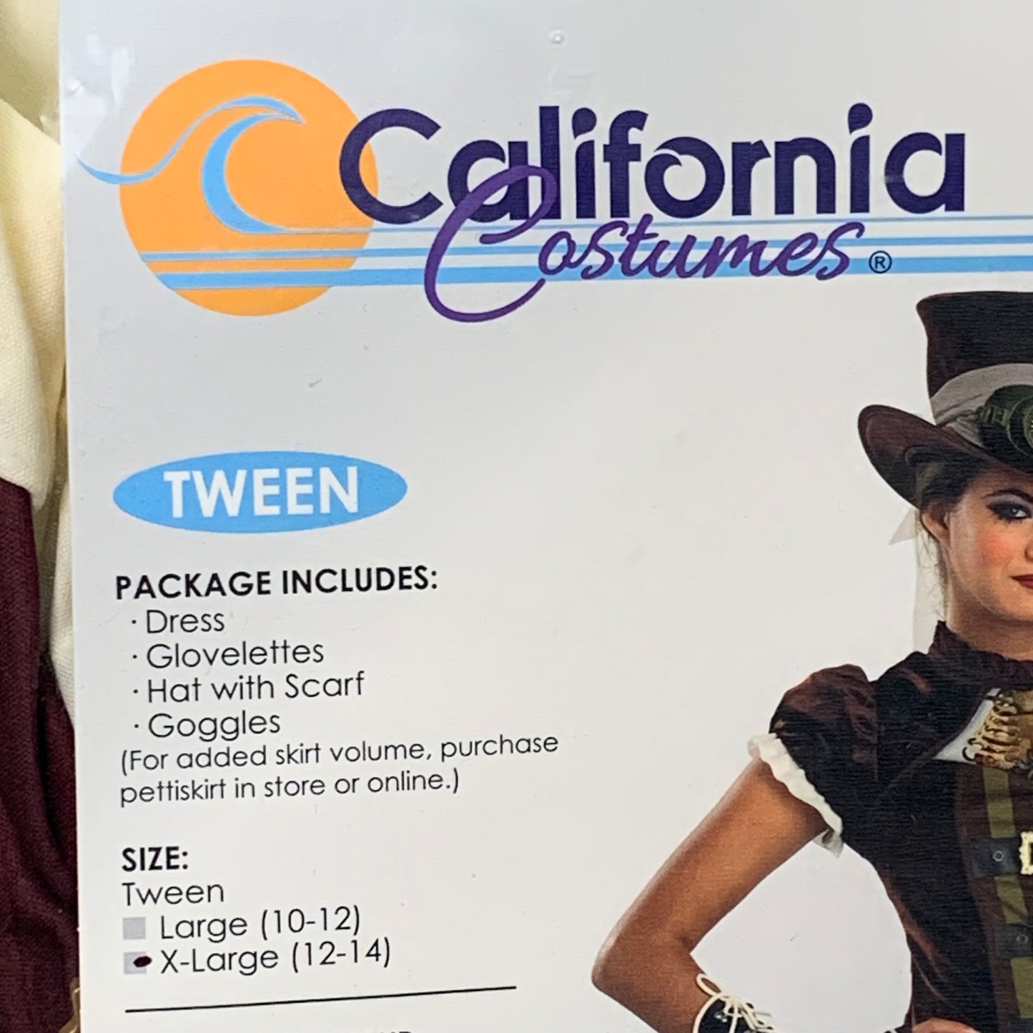 CALIFORNIA COSTUMES Tween Steampunk Girl Costume Sz-XL (12-14) 04068