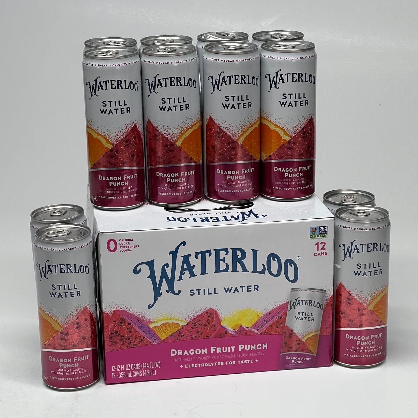 ZA@ WATERLOO (24 PACK) Dragonfruit Punch Still Water 12 fl oz. BB 02/27