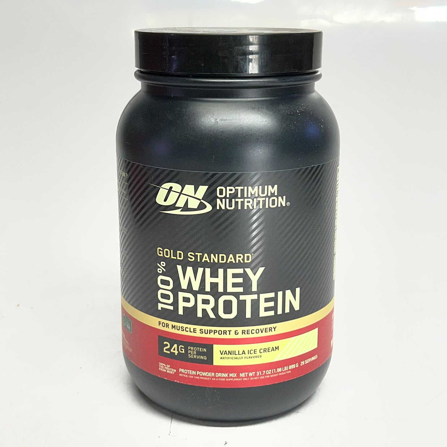 OPTIMUM NUTRITION Gold Standard 100% Whey Protein Powder Vanilla Ice Cream 31.7 oz - 29 Servings BB 05/27