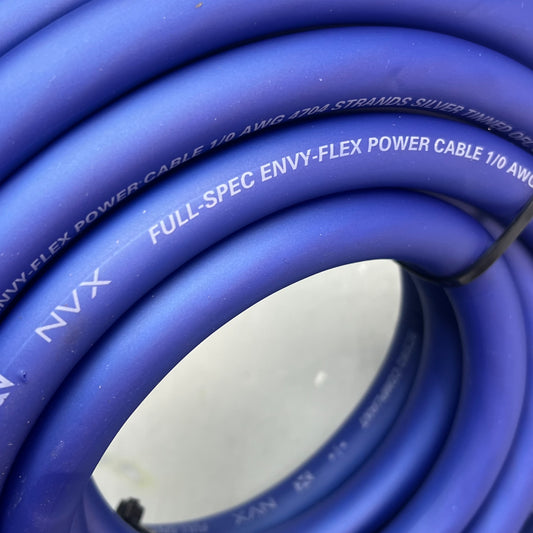 NVX Oxygen-Free Copper EnvyFlex Power/Ground Wire 1/0 Gauge 25' Blue XW0BL25