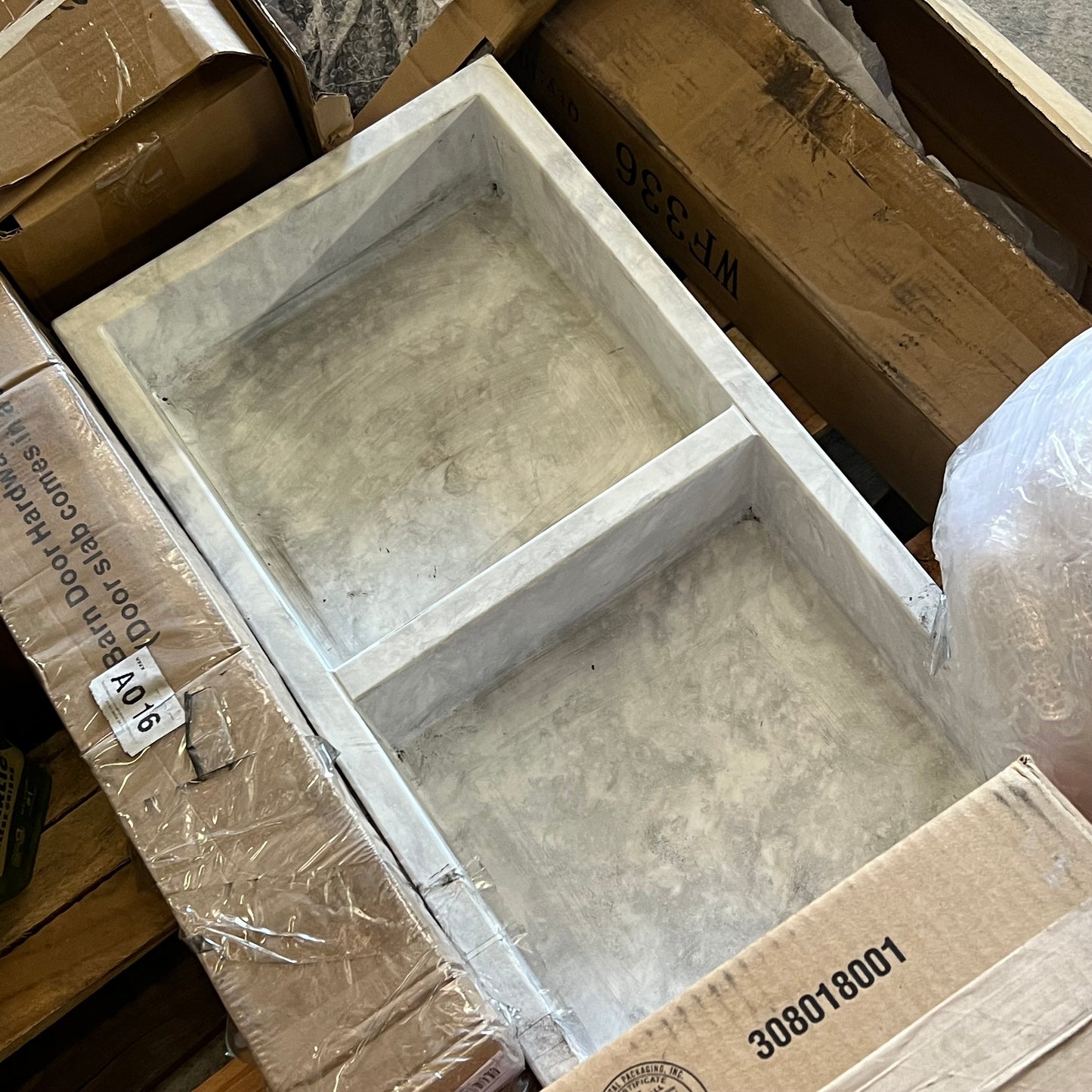 ZA@ Pallet of MIXED In Wall Shower Cubby, Cat Battery Pack for Car Starting (tested Turns On), Cabinet Hardware & More!!! (AS-IS)