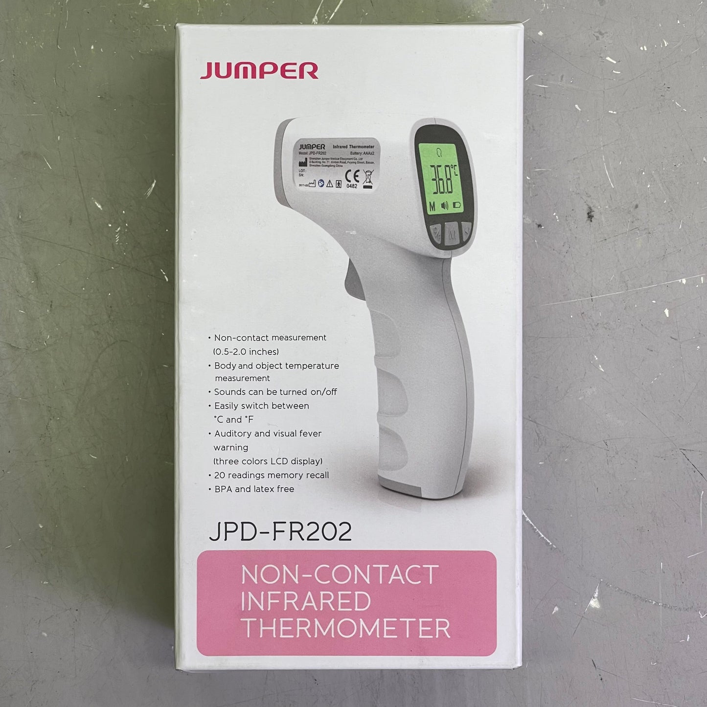 ZA@ JUMPER Non-Contact Infrared Thermometer For Humans & Objects *USA SELLER* JPD-FR202 D