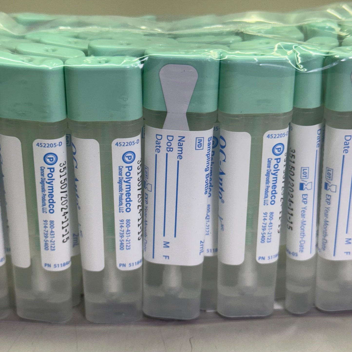 ZA@ OC AUTO (1000 Tests) Sampling Bottles Sz 3" H x 0.5" W, Clear OCS2 11/24 A