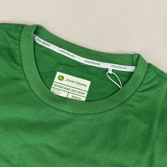 JOHN DEERE Embroidered Logo Short Sleeve Tee Shirt Men's Sz M Green 1896842