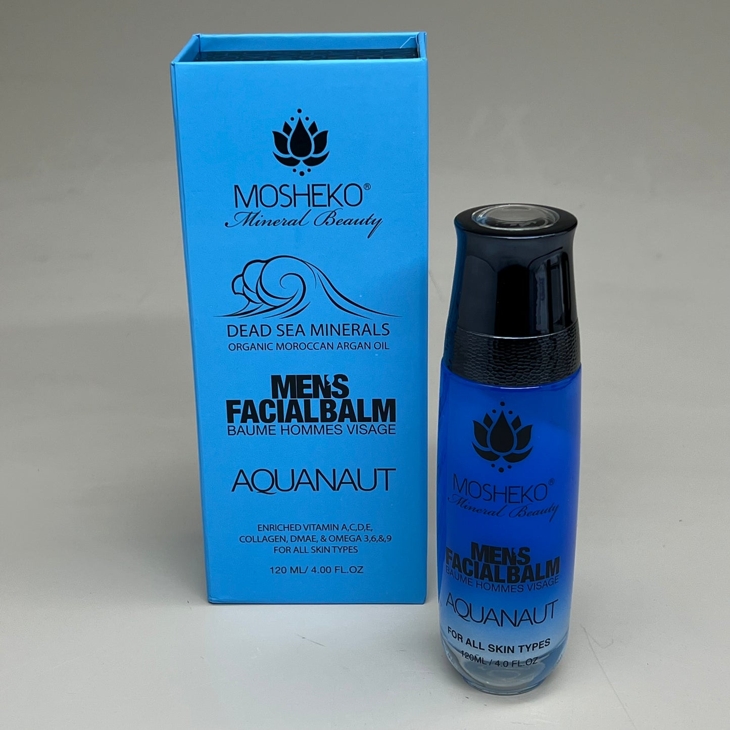 ZA@ MOSHEKO Facial Balm Dead Sea Minerals Aquanaut Men's 4fl oz BB 24 Months After Opening