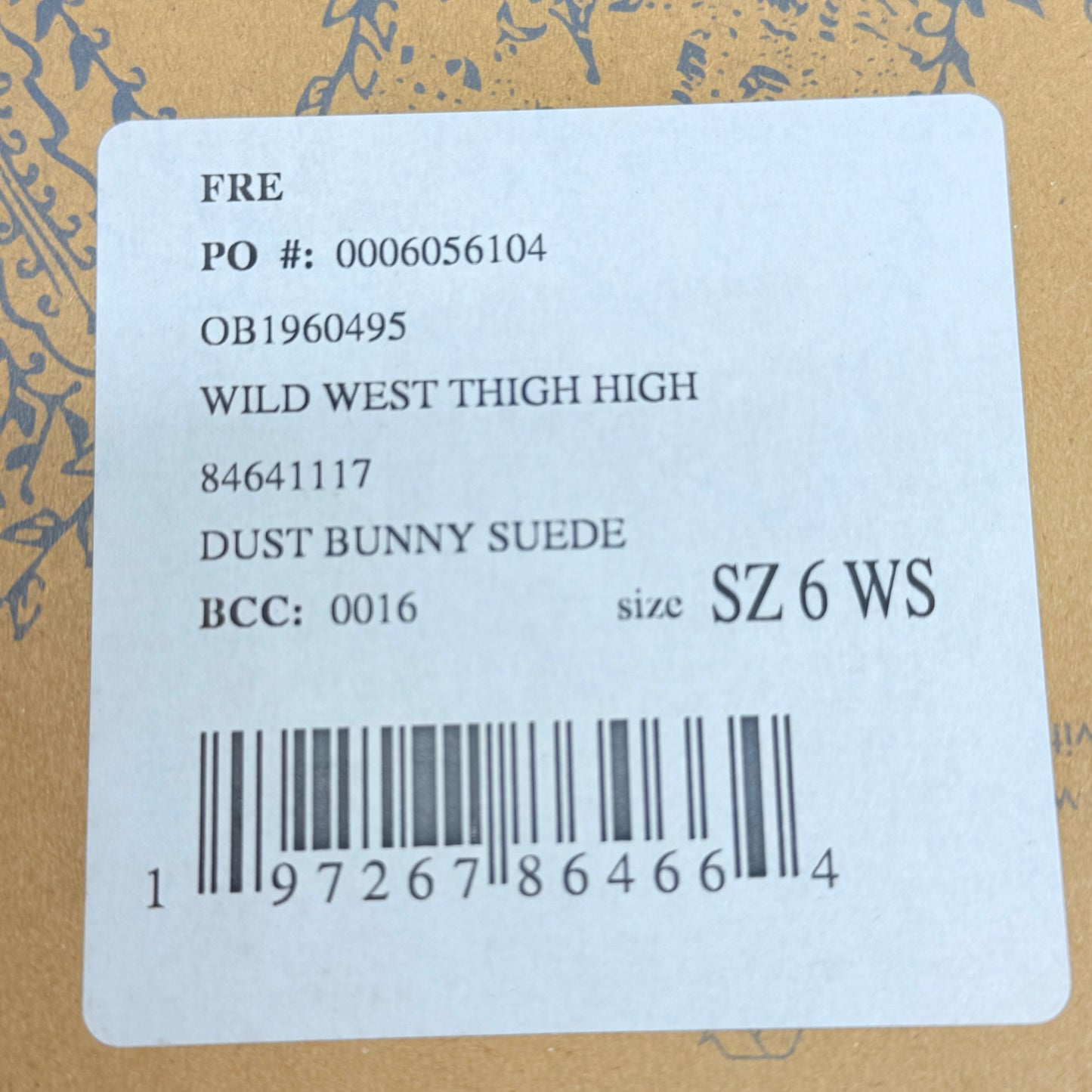 FREE PEOPLE Wild West Thigh High Boots Sz 6 WS Dust Bunny Suede 84641117- New