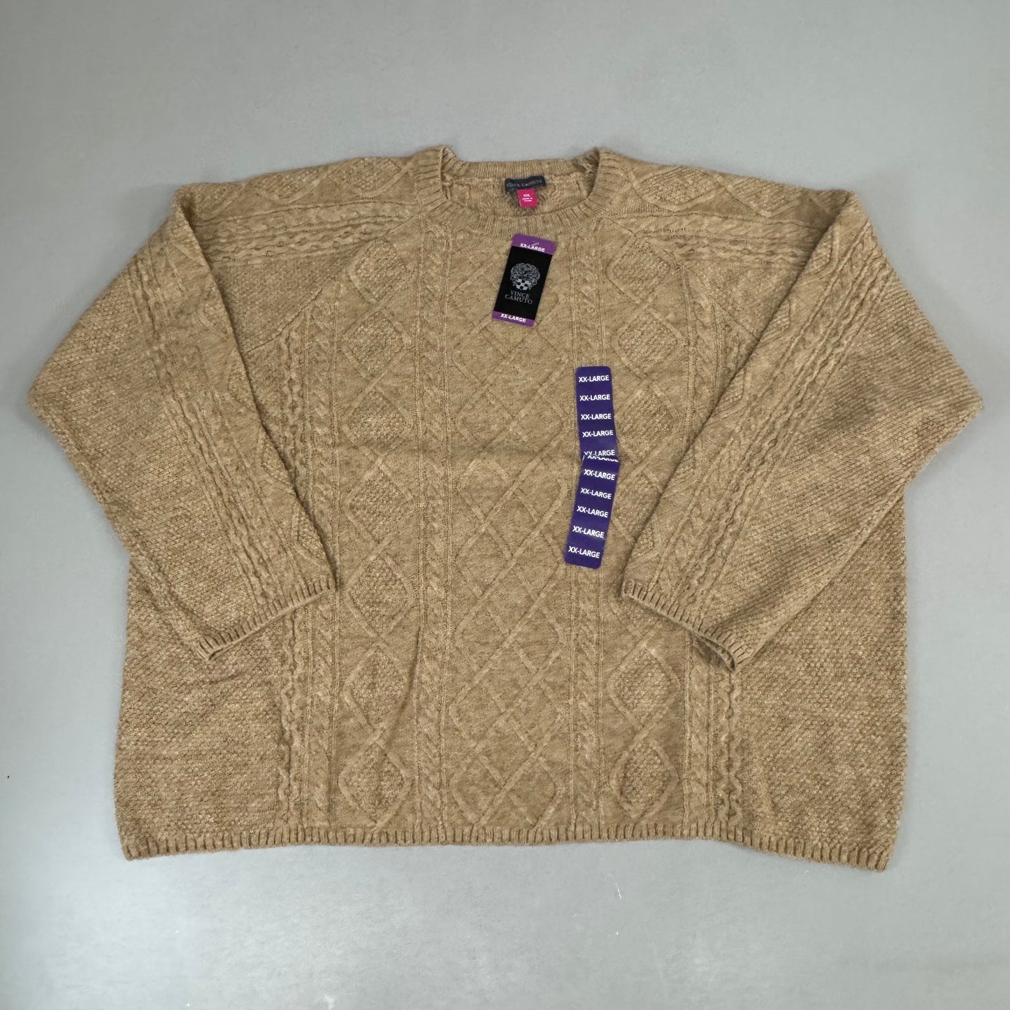 VINCE CAMUTO Cable Knit Sweater Women's Sz-XXL Latte Heather SC2895