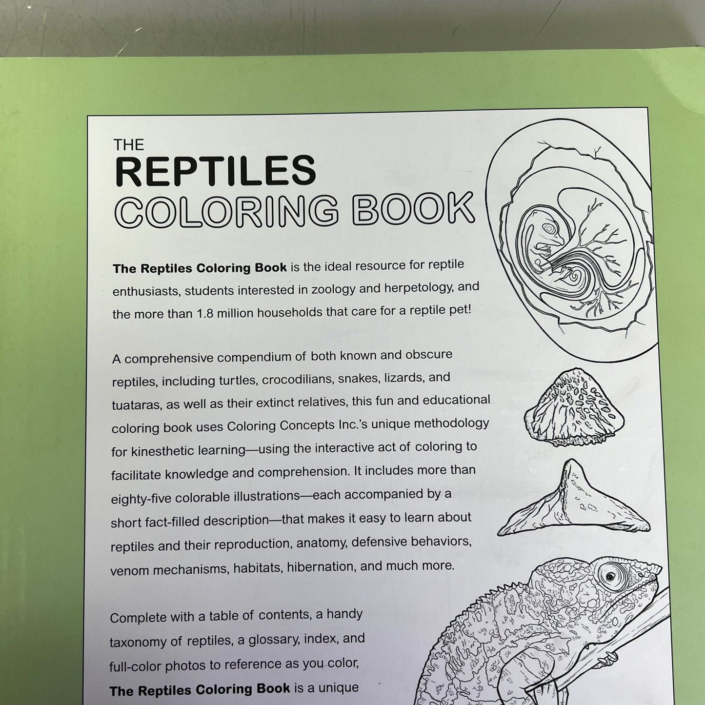 THE RETILES COLORING BOOK Science & Anatomy Paperback Coloring Activity Book