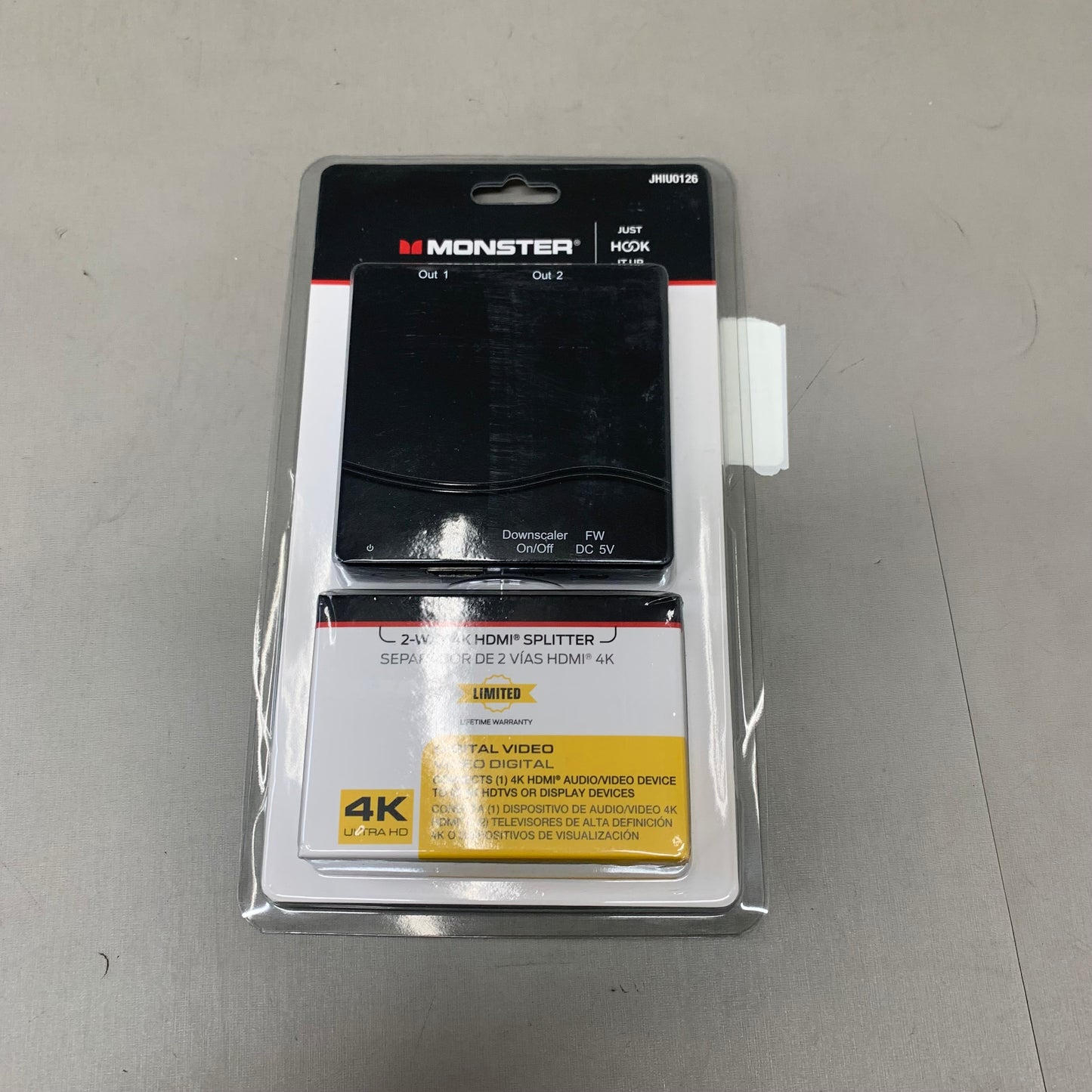 MONSTER 4K 2-Way HDMI Splitter 3"x3"Black JHIU0126