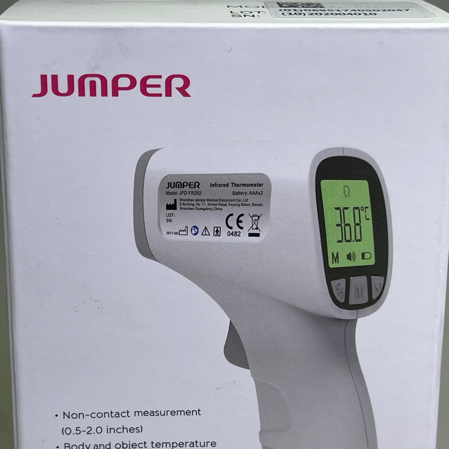 JUMPER Non-Contact Infrared Thermometer For Humans & Objects *USA SELLER* JPD-FR202