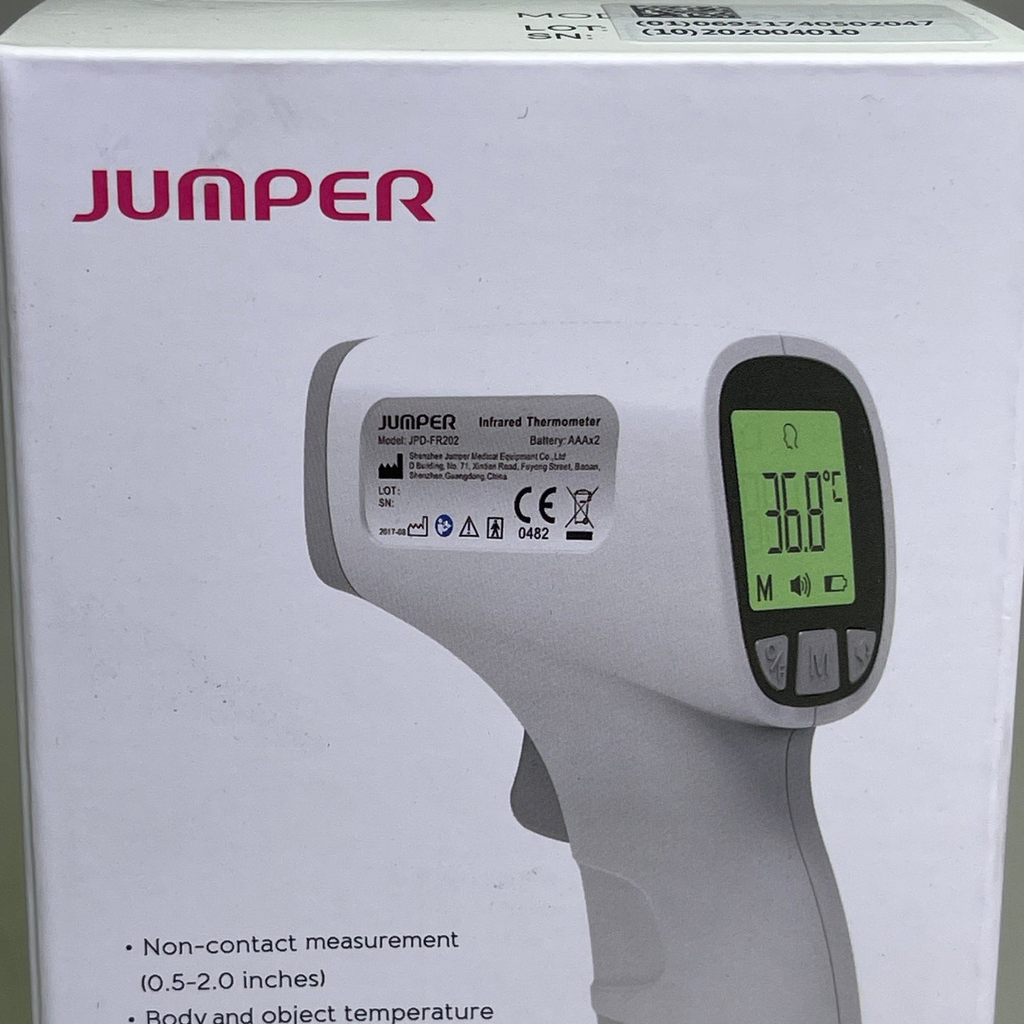 ZA@ JUMPER Non-Contact Infrared Thermometer For Humans & Objects *USA SELLER* JPD-FR202 D