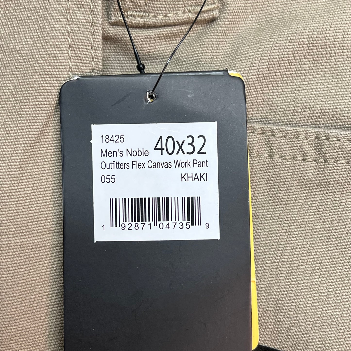 NOBLE OUTFITTERS Flex Stretch Canvas Work Pant Men's Sz 40x32 Khaki 18425