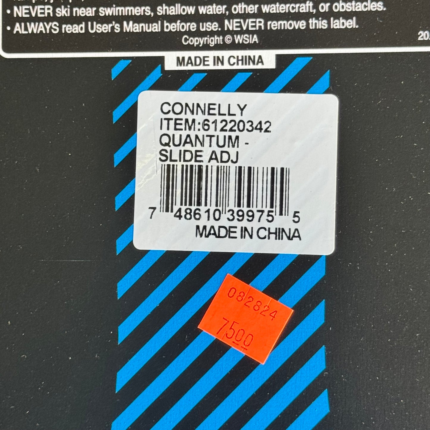 CONNELLY Quantum 61220342 Adult Trainer Combo Water Skis 2”Wx68”L Blue/Black