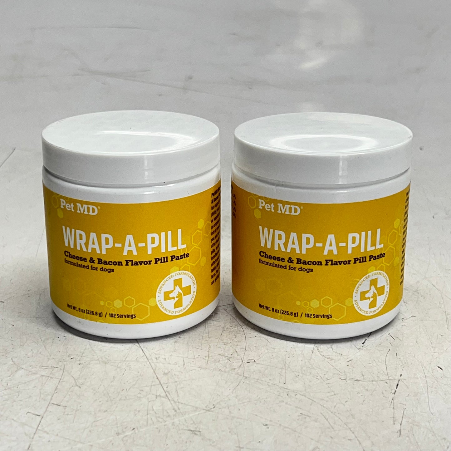 PET MD (2 PACK) Wrap A Pill Cheese & Bacon Flavor Paste For Dogs 8oz BB 09/27