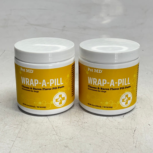 PET MD (2 PACK) Wrap A Pill Cheese & Bacon Flavor Paste For Dogs 8oz BB 09/27