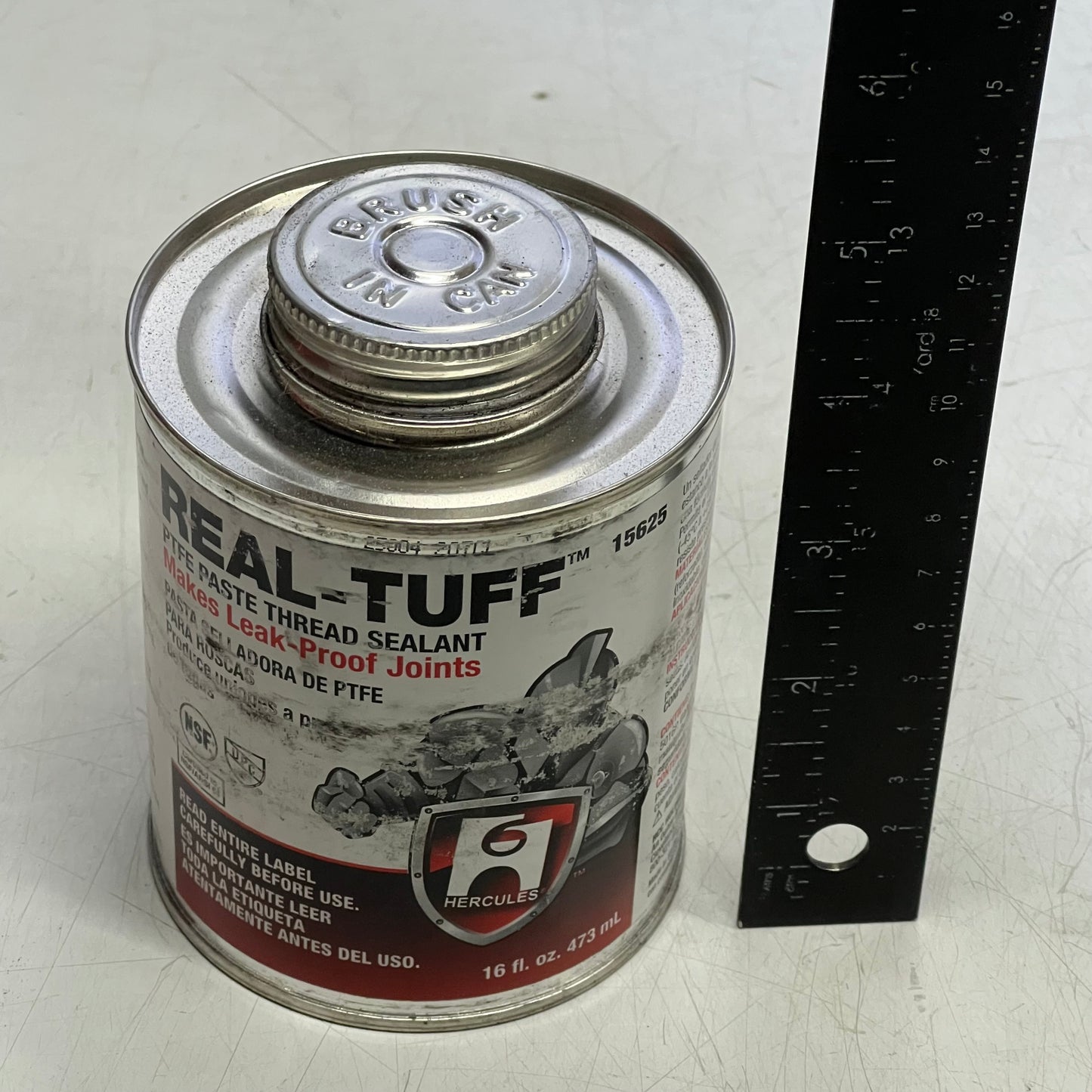 HERCULES REAL-TUFF PTFE Paste Thread Sealant Leak-Proof Joints 16 Oz White 15625