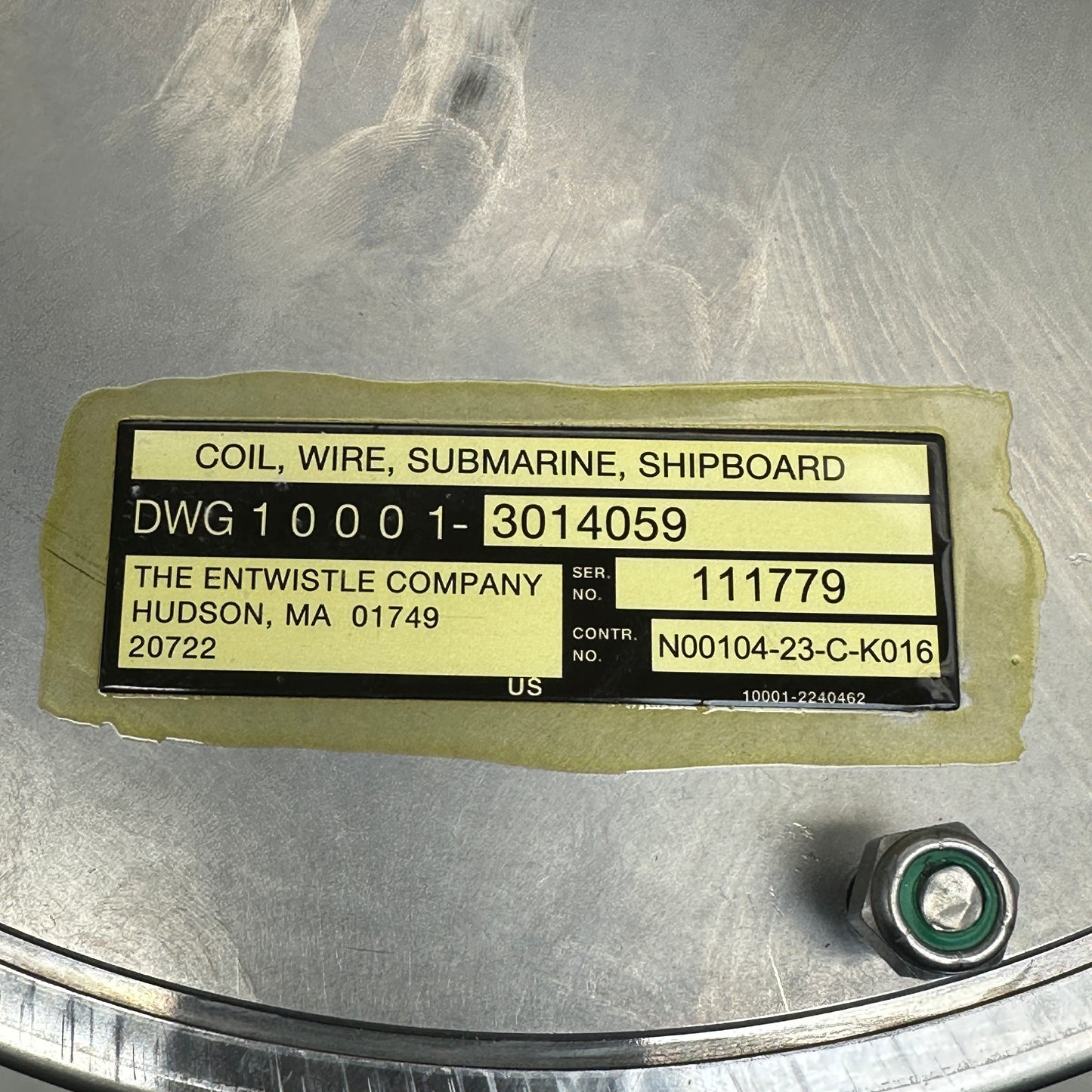 Entwistle Company Coil 3014059 for Submarine/Shipboard, Torpedo MK-48 Compatible