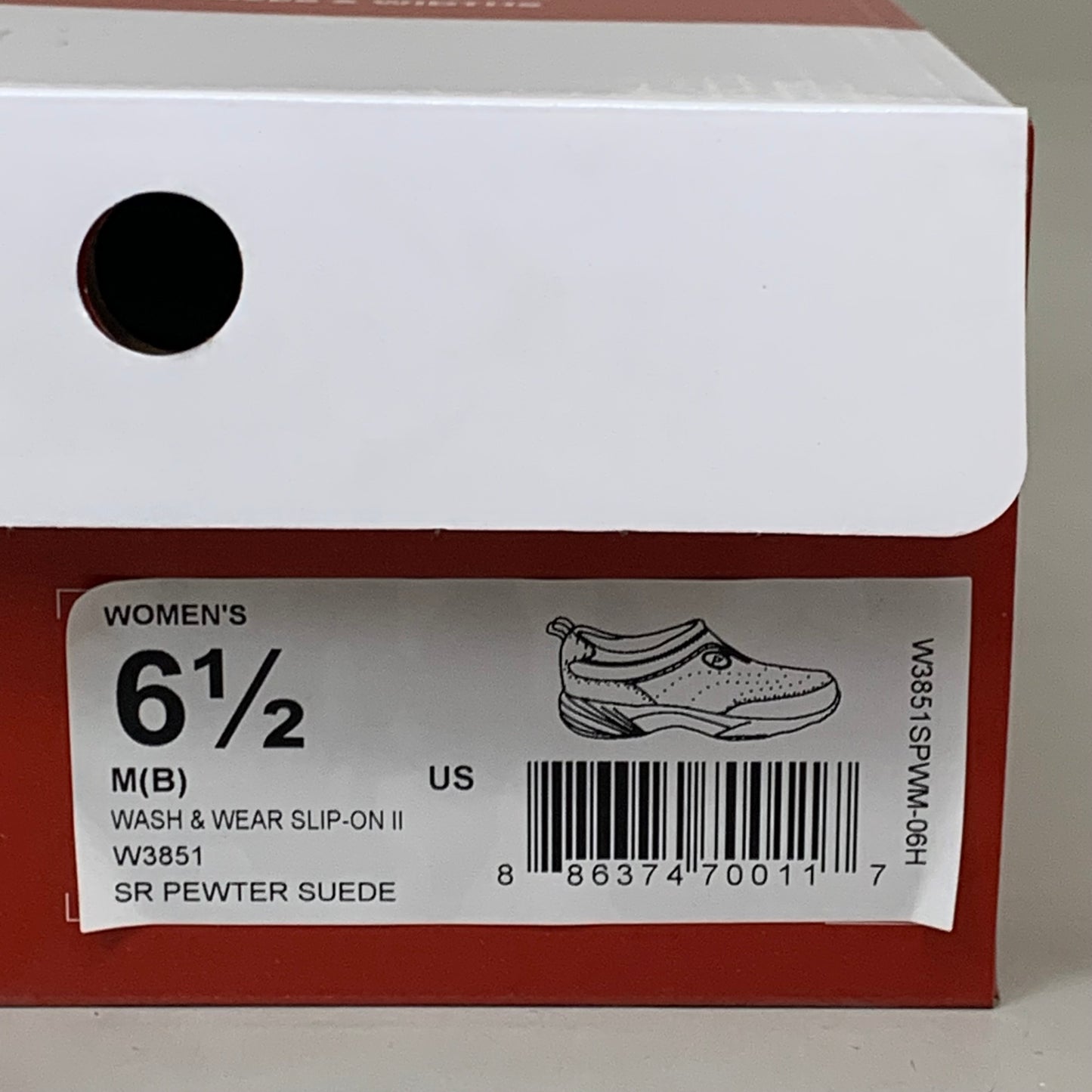 PROPET Wash & Wear Slip-On II Shoes M(B) Women's SZ 6.5 SR Pewter Suede W3851SPWM-06H