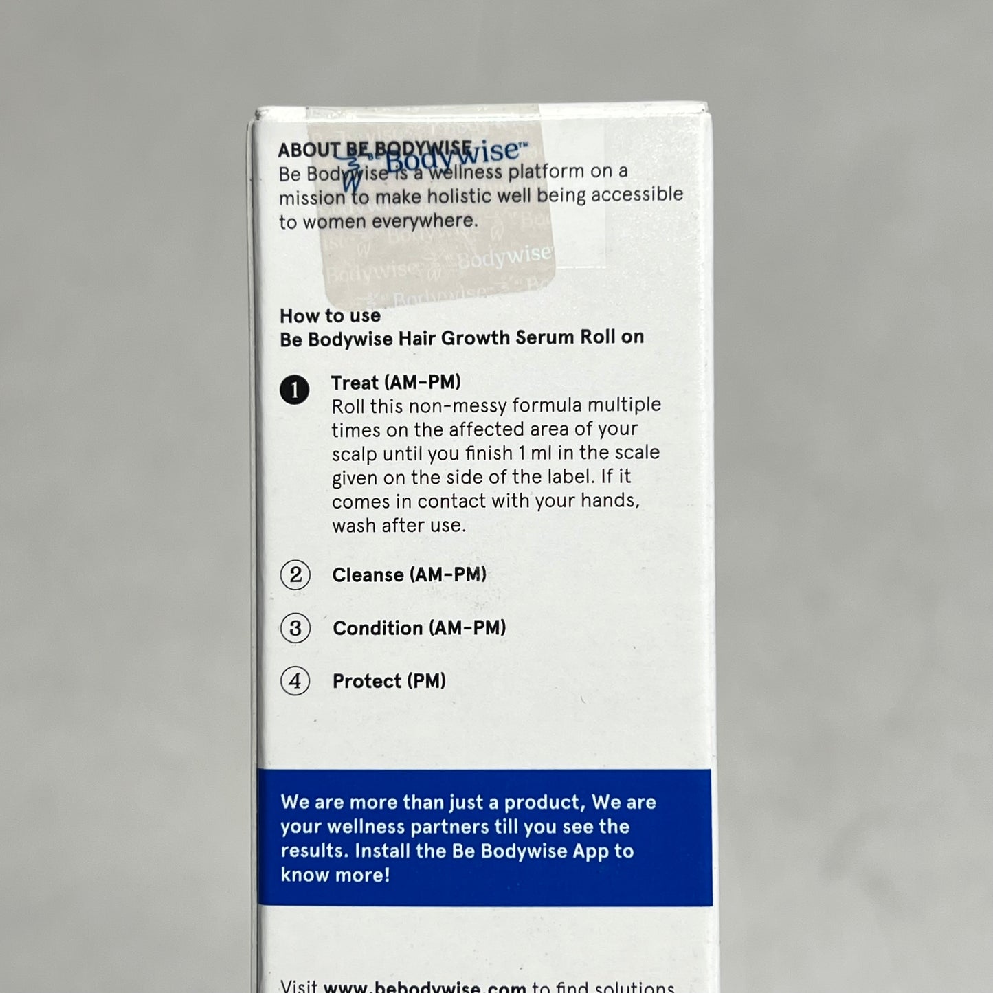 BE BODYWISE Hair Growth Serum Roll On For Thinning & Re-growth 0.84 Fl Oz