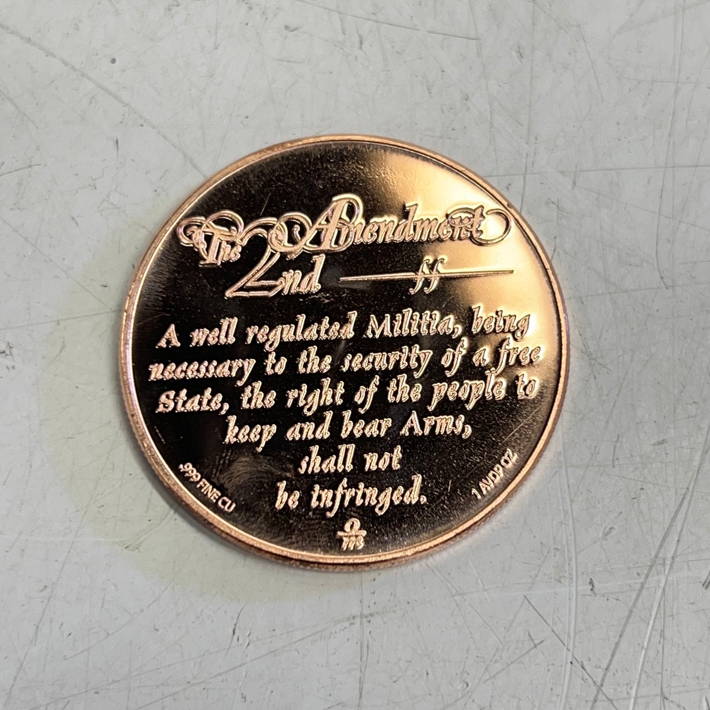(20 PACK) Second Amendment Right to Bear Arms 1 oz .999 Fine Copper Round USA