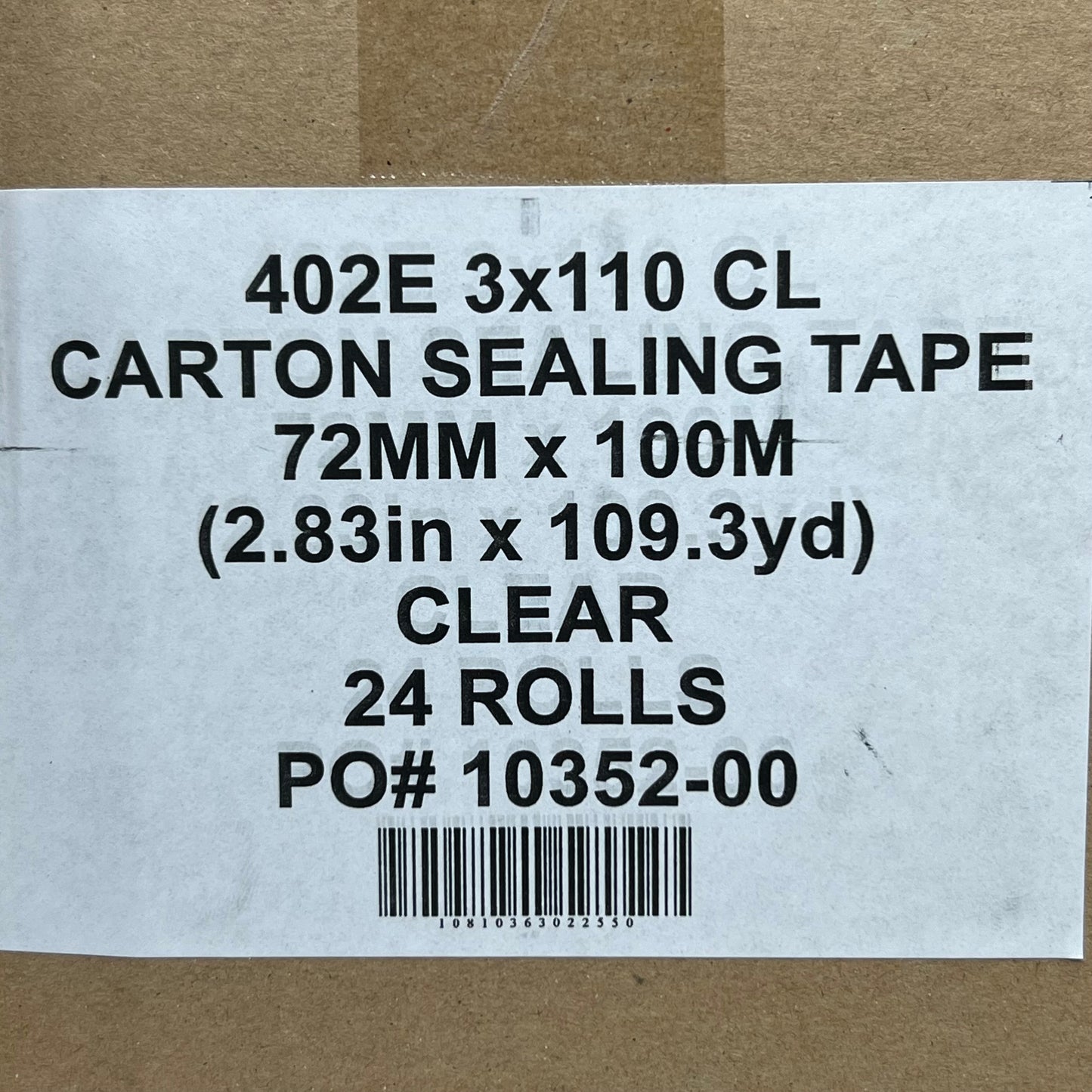 SEAL TAC (24 rolls) Carton Acrylic Sealing Tape 2.83in x 109.3yd Clear 402E