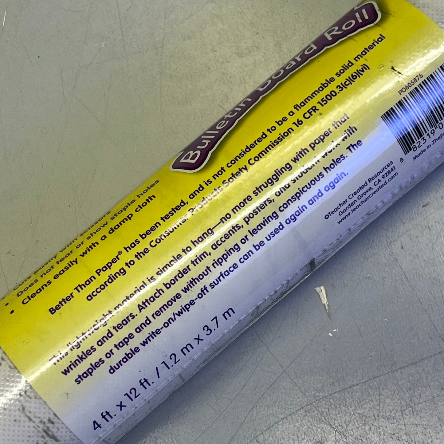 TEACHER CREATED RESOURCES  Better Than Paper Bulletin Board Subway Tile 4' x 12' White TCR 77498