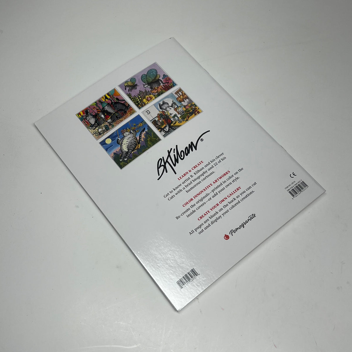 ZA@ POMEGRANATE B. Kliban Catcolor Coloring Book Soft Cover 22 Images