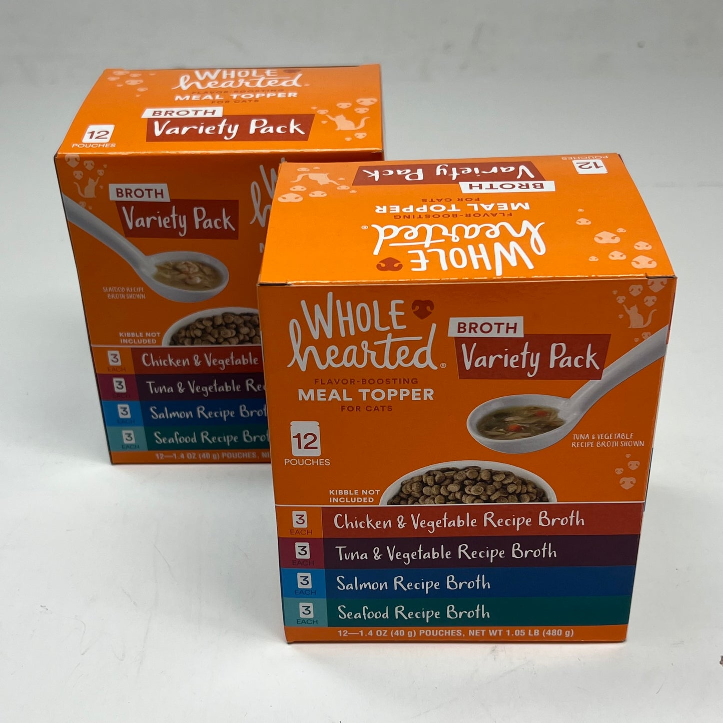 WHOLE HEARTED (2 PACK, 12 EACH) Flavor Boost Meal Topper For Cats 1.4oz BB 03/28