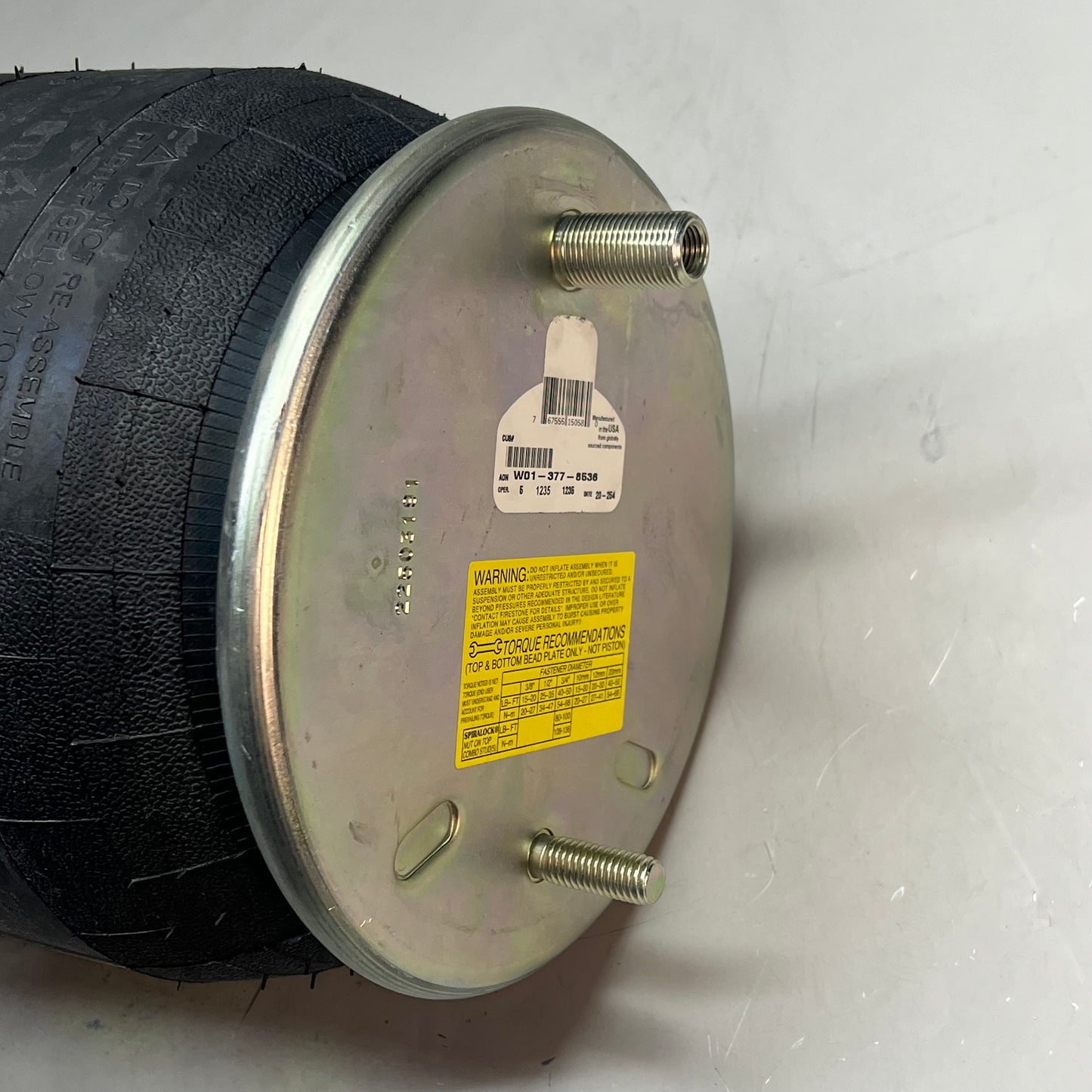 FIRESTONE Air Spring Air Bag/Piston Assembly Aluminum Piston W01-377-8536