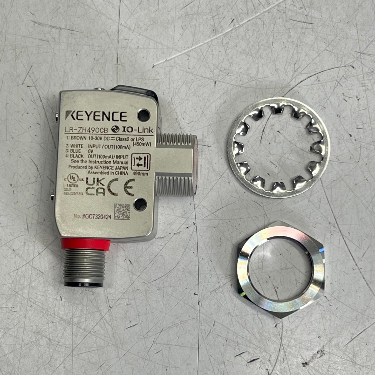 KEYENCE M18 Threaded Mount W/ M12 Connector Laser Sensor LR-ZH490CB