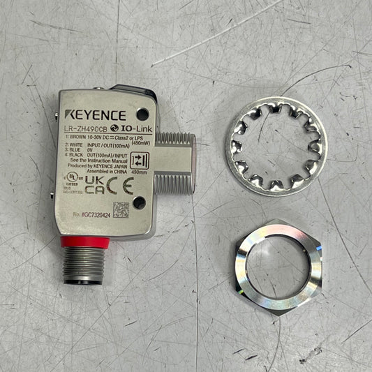 KEYENCE M18 Threaded Mount W/ M12 Connector Laser Sensor LR-ZH490CB