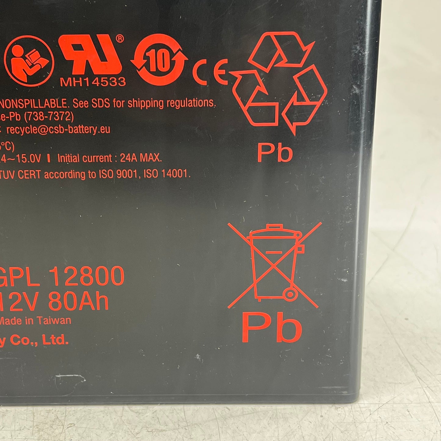 CSB Sealed Lead Acid Battery for Thomas & Betts Emiu-720 12V 80Ah GPL 12800